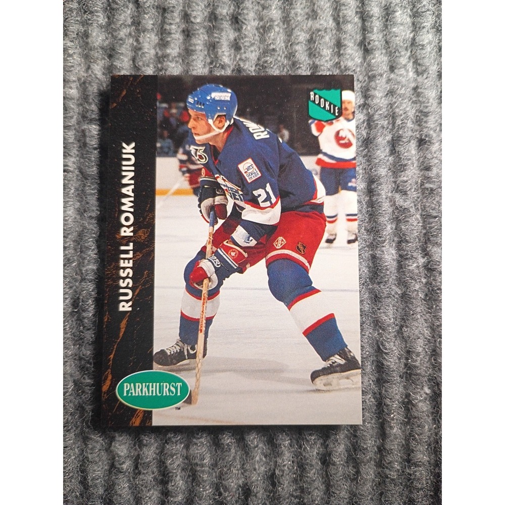 1991 Parkhurst Winnipeg Jets Russell Romaniuk Rookie Hockey Card #198